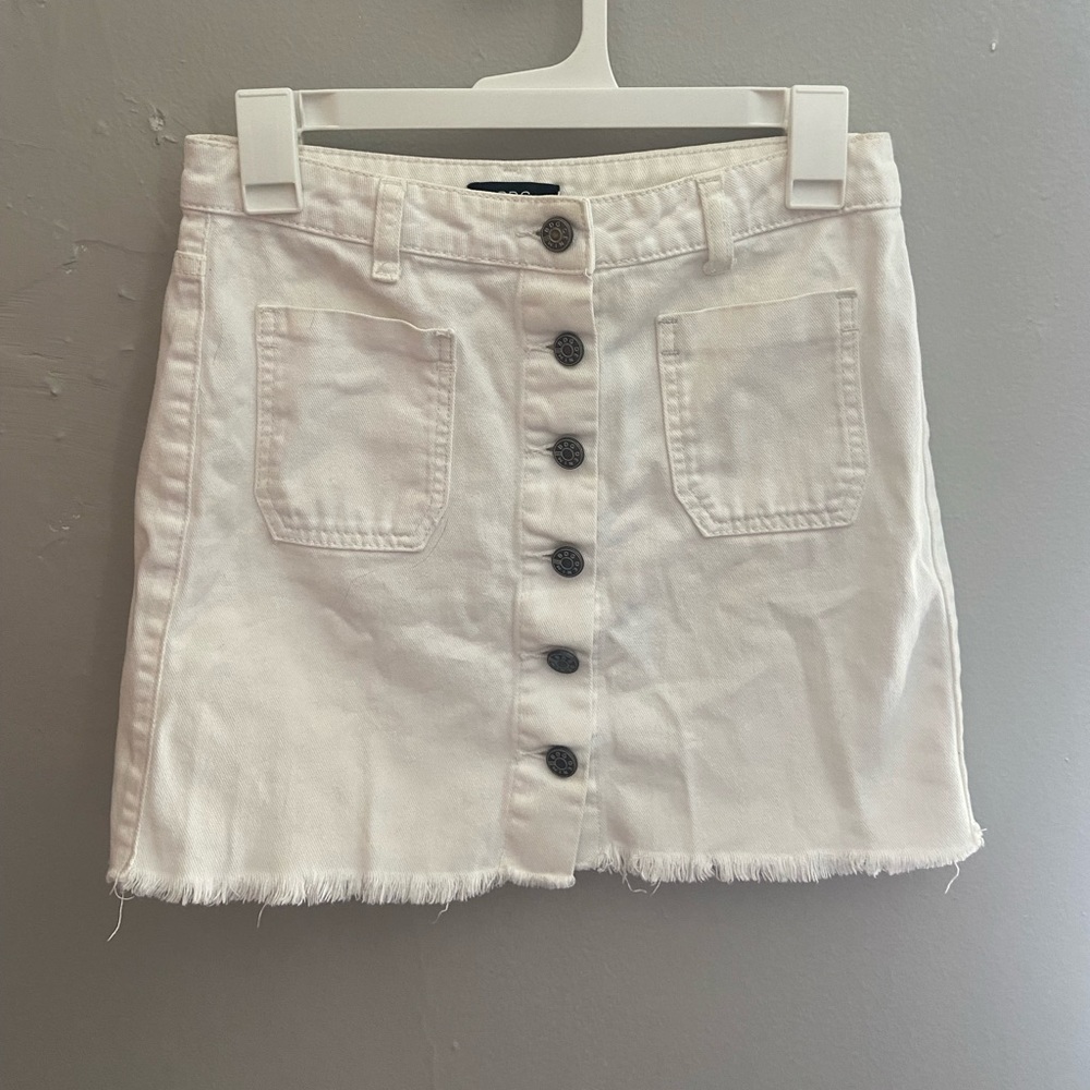 BDG white denim mini-skirt